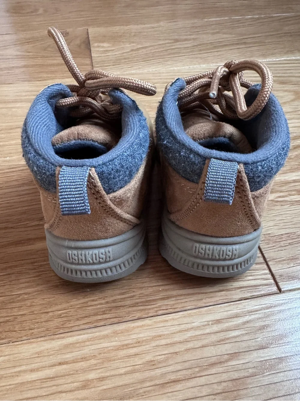 OshKosh B'gosh Tan and Gray Kids Lace-Up Boots